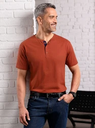 Sieh an! T-Shirt Rundhals-Shirt Braun/Rot/Orange