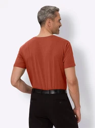 Sieh an! T-Shirt Rundhals-Shirt Braun/Rot/Orange