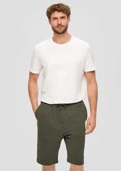 s.Oliver Bermudas Lässige Sweatshorts Cargotasche Khaki/Weiß/Creme