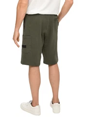 s.Oliver Bermudas Lässige Sweatshorts Cargotasche Khaki/Weiß/Creme