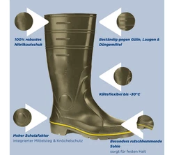 SCHEIBLER WORKWEAR Nitril Regenstiefel Dunkelgrün