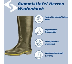 SCHEIBLER WORKWEAR Nitril Regenstiefel Dunkelgrün