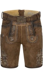 Nbler Trachtenlederhose Lederhose kurz Gerd in Dunkelbraun von Nbler