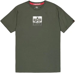 Alpha Industries T-Shirt Satin Logo Dunkelgrün