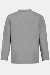 JP1880 Poloshirt Stricksakko FLEXNAMIC Reverskragen Grau