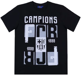 Kurzarmshirt Schwarzes T-Shirt fr Mnner FC BARCELONA XL