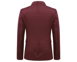 Allthemen Anzug Slim Fit 3-teilig Herren Businessanzug Dunkelrot/Rot/Bordeaux
