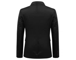 Allthemen Anzug zweiteiliger Businessanzug Slim Fit Schwarz/Dunkelgrau