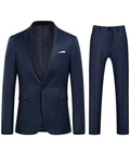 Allthemen Anzug zweiteiliger Businessanzug Slim Fit Dunkelblau