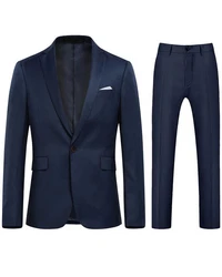Allthemen Anzug zweiteiliger Businessanzug Slim Fit Dunkelblau