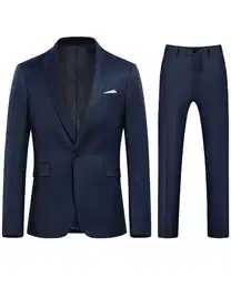 Anzug (2 tlg, Sakko & Hose) Herren zweiteiliger Businessanzug Slim Fit