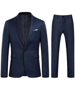 Allthemen Anzug zweiteiliger Businessanzug Slim Fit Dunkelblau
