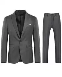 Anzug (2 tlg, Sakko & Hose) Herren zweiteiliger Businessanzug Slim Fit