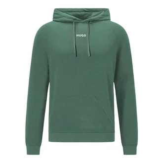 HUGO Hoodie Linked Hoodie mit Kängurutasche Grün/Dunkelgrün
