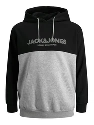 Jack & Jones Hoodie Herren JJEURBAN BLOCKING SWEAT HOOD Dunkelgrau/Schwarz/Hellgrau/Hellblau/Dunkelblau/Rot