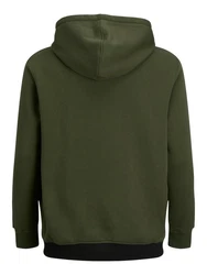Jack & Jones Hoodie Herren JJEURBAN BLOCKING SWEAT HOOD Dunkelgrün/Grün