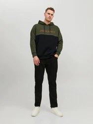 Jack & Jones Hoodie Herren JJEURBAN BLOCKING SWEAT HOOD Dunkelgrün/Grün