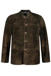 JP1880 Lederjacke Janker Tracht Dunkelgrün/Beige/Braun/Khaki