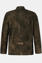 JP1880 Lederjacke Janker Tracht Dunkelgrün/Beige/Braun/Khaki