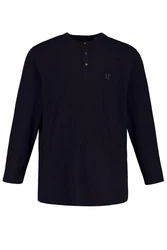 JP1880 Henley Basic Shirt Langarm Knopfleiste Dunkelblau/Rot/Hellblau/Dunkelrot
