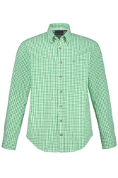 JP1880 Businesshemd Karohemd Trachten Langarm Buttondown-Kragen Grün