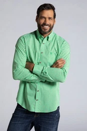 Businesshemd Karohemd Tracht Langarm Buttondown-Kragen