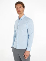 Calvin Klein Businesshemd STRETCH POPLIN SLIM SHIRT Hellblau