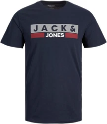 Jack & Jones T-Shirt JJECORP LOGO blau/grau/bordeaux/wei