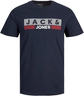 Jack & Jones T-Shirt JJECORP LOGO blau/grau/bordeaux/wei