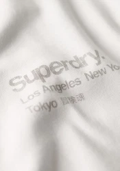Superdry T-Shirt CORE LOGO CITY LOOSE TEE Weiß/Beige/Khaki/Hellblau