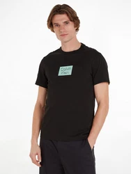 Calvin Klein T-Shirt CUT OUT SHADOW LOGO Schwarz/Hellblau