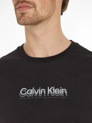 Calvin Klein T-Shirt FLOCK LOGO T-SHIRT Dunkelblau/Schwarz