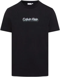 Calvin Klein T-Shirt FLOCK LOGO T-SHIRT Dunkelblau/Schwarz