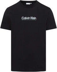 Calvin Klein T-Shirt FLOCK LOGO T-SHIRT Dunkelblau/Schwarz