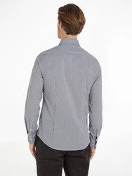 Calvin Klein Langarmhemd POPLIN STRIPE SLIM SHIRT Hellblau/Grau/Rot/Dunkelrot/Blau