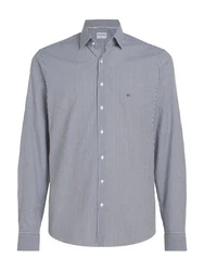 Calvin Klein Langarmhemd POPLIN STRIPE SLIM SHIRT Hellblau/Grau/Rot/Dunkelrot/Blau