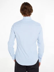 Calvin Klein Langarmhemd POPLIN STRIPE SLIM SHIRT Hellblau/Blau