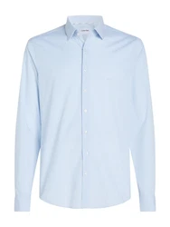 Calvin Klein Langarmhemd POPLIN STRIPE SLIM SHIRT Hellblau/Blau