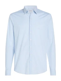 Langarmhemd POPLIN STRIPE SLIM SHIRT mit Logoprgung