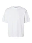 SELECTED HOMME Rundhalsshirt SLHLOOSEOSCAR SS O-NECK TEE NOOS weiß