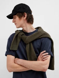 SELECTED HOMME Rundhalsshirt SLHLOOSEOSCAR SS O-NECK TEE NOOS Dunkelblau/Blau