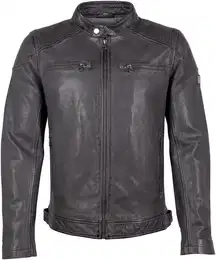 Lederjacke GMDerran mit Reiverschluss, Reiverschlusstaschen, Stehkragen