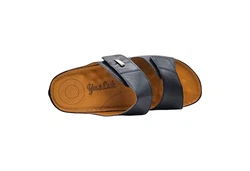 Yu&Luk Pantolette Schlappen Schwarz/Hellblau/Dunkelblau/Blau