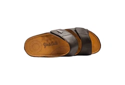 Yu&Luk Pantolette Schlappen Dunkelbraun/Braun/Beige/Schwarz