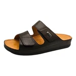 Yu&Luk Pantolette Schlappen Dunkelbraun/Braun/Beige/Schwarz