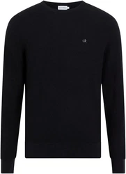 Calvin Klein Rundhalspullover WAFFLE STRUCTURE SWEATER Dunkelblau/Schwarz