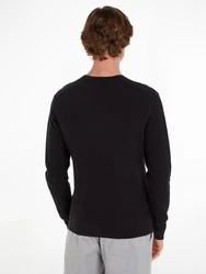 Calvin Klein Rundhalspullover WAFFLE STRUCTURE SWEATER Dunkelblau/Schwarz
