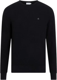 Rundhalspullover WAFFLE STRUCTURE SWEATER mit Markenlabel