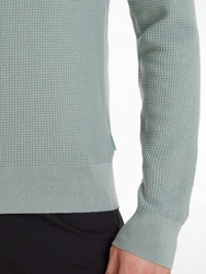 Calvin Klein Rundhalspullover WAFFLE STRUCTURE SWEATER Hellblau/Grün/Hellgrün/Türkis
