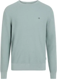 Rundhalspullover WAFFLE STRUCTURE SWEATER mit Markenlabel
